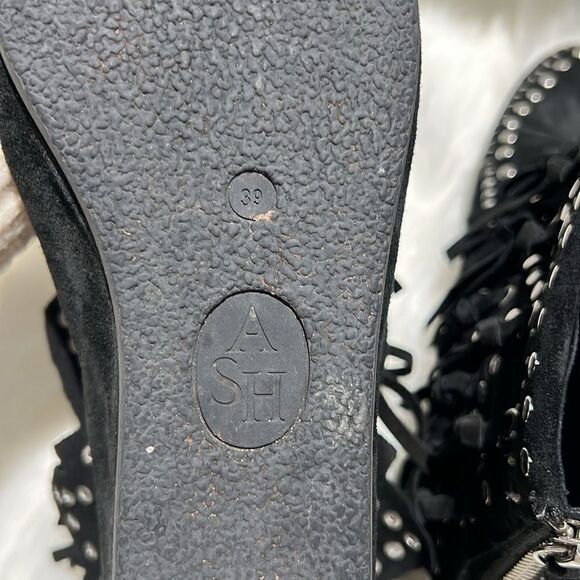 ASH Spirit Studded Suede Fringe Ankle Boots Size 39/8-8.5. B66 - Picture 10 of 10